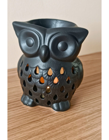 Brûle parfum Chouette en porcelaine et céramique.