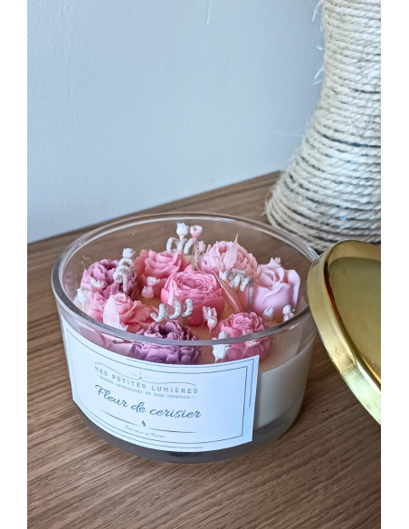 Bougie parfumée fleurie grand modèle 4 mèches