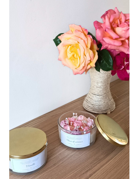 Bougie parfumée fleurie grand modèle 4 mèches